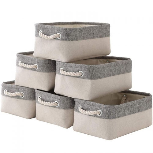 Gray White Storage Baskets（11.8Lx7.9Wx5.2H）