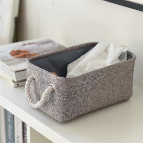 TheWarmHome Small Storage Baskets for Organizing,Storage Baskets for  Shelves,Small Fabric Storage Bins W/Handles For Closet Nursery Toy  Decorative