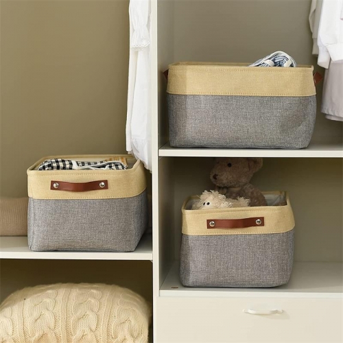 Storage Basket Organizer with Handle  Storage Bin, 17 Liter, Beige –  HANAMYA