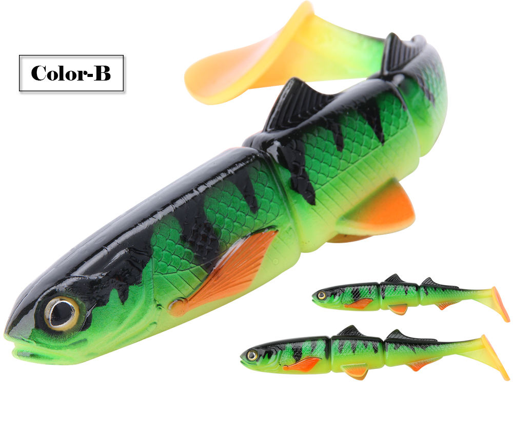 Spinpoler 3-jointed Soft Plastic Bait Swimming Paddle Tail 16cm