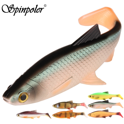Spinpoler 3D Soft Bait Fishing Lure 5g 10g 20g 40g Paddle T Tail