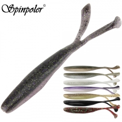 Spinpoler 10g12.7cm Soft Jerk Minnow Baits Jerk Shad with Twin Rabbit Ear Tails