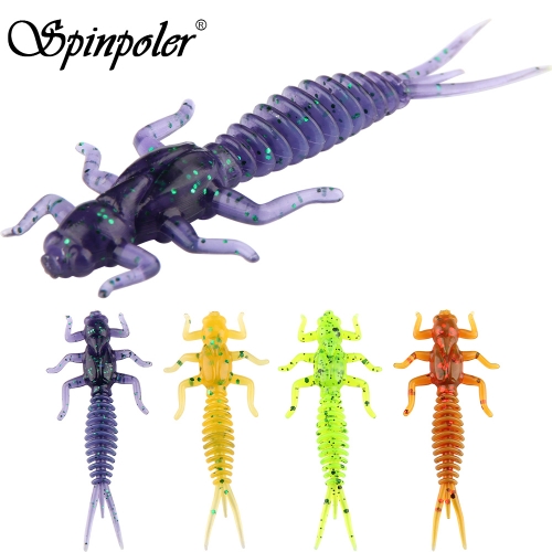 Spinpoler soft larva floating Fishing Lure Artificial bait Worm Silicone Swimbait 60mm 1.4g