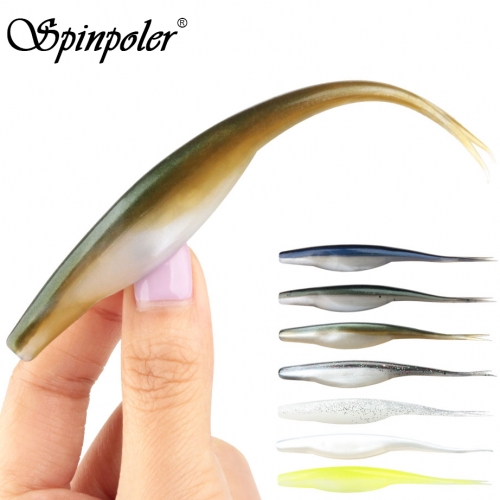 Spinpoler 4.72" Soft Plastic TPR Floating Fluke Jerk Minnow Bait Shad Minnow Silicone Plastic Artificial Swimbait Freshwater 5pc