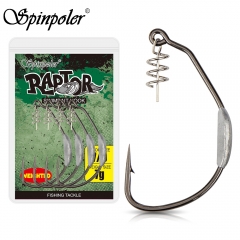 Spinpoler Raptor Weighted Swimbait Hook 50 3.5g 70 7g 100 18g With Centering Pin Spring High-Carbon For Freshwater Saltwater