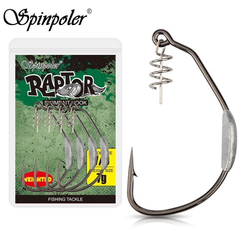 Spinpoler Raptor Weighted Swimbait Hook 50 3.5g 70 7g 100 18g con pasador de centrado Spring High-Carbon para agua dulce agua salada