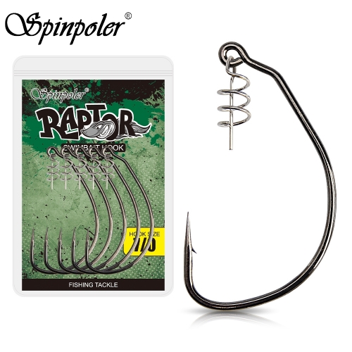 Spinpoler Raptor 未配重泳餌鉤 3X 50 70 100 軟餌鉤帶定心針彈簧淡水和海釣