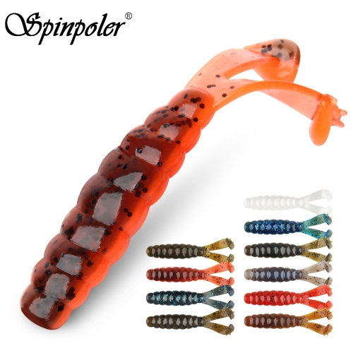 Spinpoler Diver Grub Soft Fishing Lure Twin Tails Salted Tpr Floating 10x Tough Plastic Worm Bait Silicone Wobbler Fishing Gear Tackle