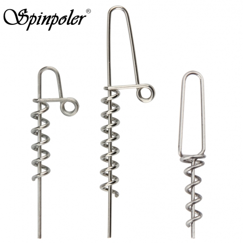 Spinpoler Spiral shallow screws Lock Needle Pin for softbait Plastic Bait Attaching Fixed Latch Twist fishing accessories