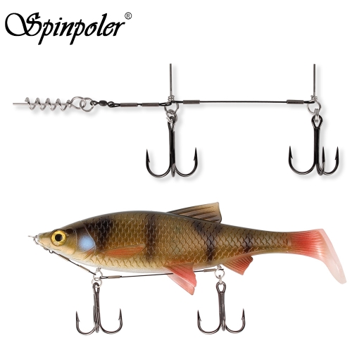 Conjunto de ganchos de pesca com cabeça de parafuso Spinpoler VMC Fishhook em aço de alto carbono e kit de iscas para robes