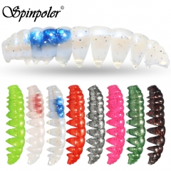 Spinpoler – appât souple flottant en TPR, appât artificiel idéal pour la pêche à la truite ou au bar, chenille bionique segmentée, 5/7cm