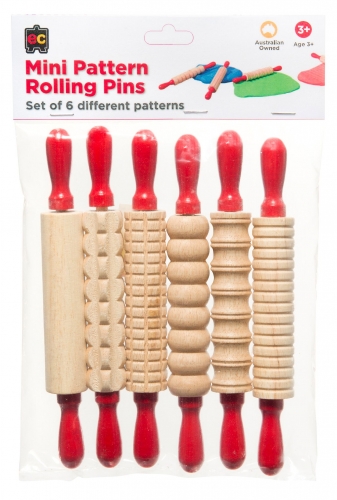 Mini Pattern Rolling Pins 6 Pieces