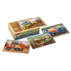 Melissa N Doug Wooden Jigsaw Puzzles in a Box (Construction)