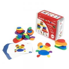 EDX Education Rainbow Pebbles with Container
