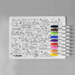 HeyDoodle Reusable Colouring Silicone Mat (ABC Toot Toot Honk)