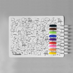 HeyDoodle Reusable Colouring Silicone Mat (123 Aussie Animals)