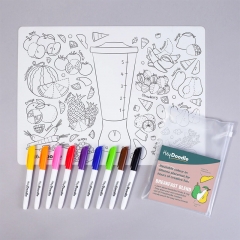 HeyDoodle Reusable Colouring Silicone Mat (Breakfast Blend)