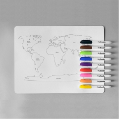 HeyDoodle Reusable Colouring Silicone Mat (World Countries)