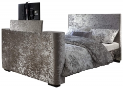 Electric TV Bed - Silver Crushed Velvet - With TV ...