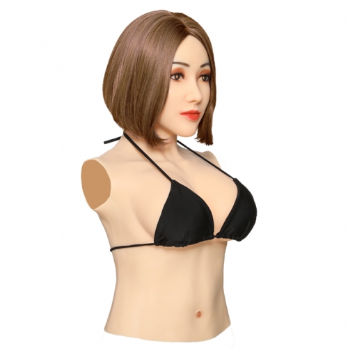 1G - Angela with Breast Silicone Female Head Mask
