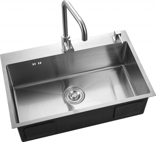 hand made stainless steel single bowl kitchen sink