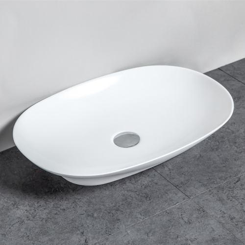 Oval shape countertop solid surface hand wash basin, bathroom artificial stone shampoo washing sink cast stone resin washbasin