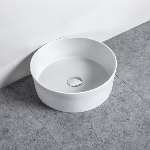 Single basin large wall hung bathroom solid surface resin basin