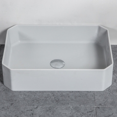 Unique shape countertop solid surface hand wash basin