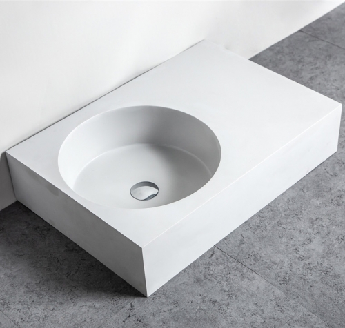 Bathroom Vanity Sink Top Resin Single Bowl Solid Surface Wash Basin