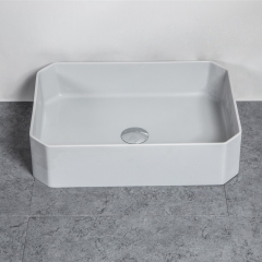 Unique shape countertop solid surface hand wash basin