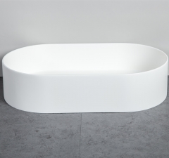 New Design Model Solid Surface Wall-hung Oval Wash Sink