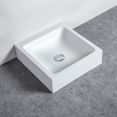 Easy Repair Rectangle Solid Surface Bathroom Hand Wash Basin Bowl