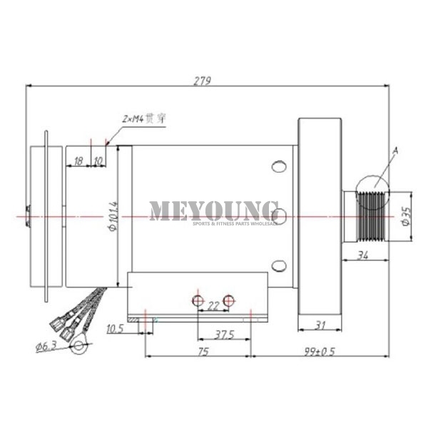 DC 1.25HP 930W Treadmill Motor 5129