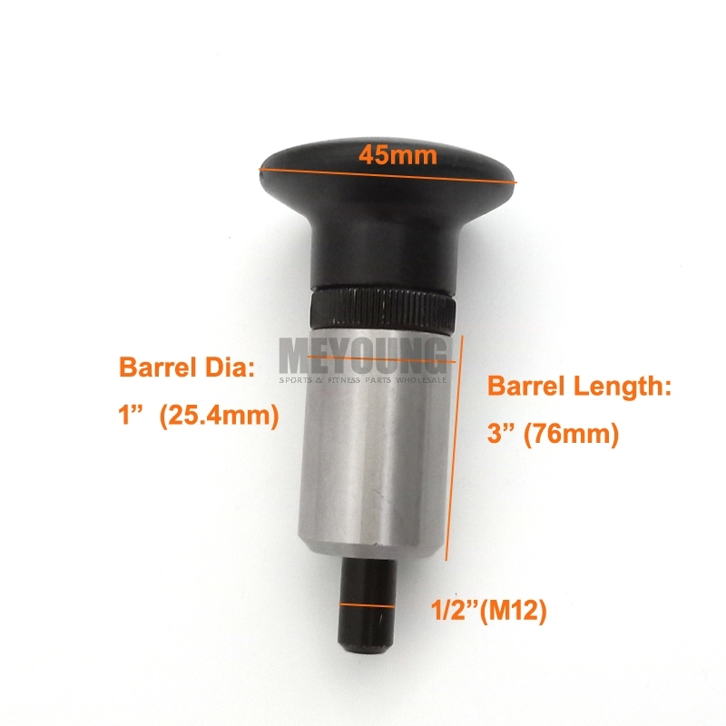 1/2" Diameter With 3/4"-10 Coarse Thread 3" Barrel Spring Loaded Release Pop Pin 6886