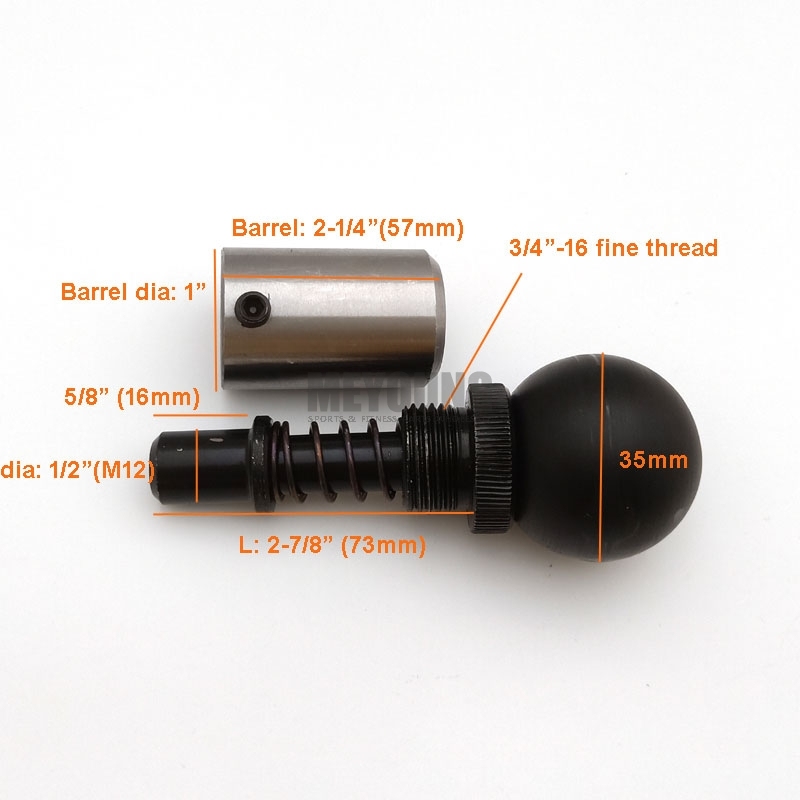 1/2" Diameter With 3/4"-16 Fine Thread 2-1/4" Barrel Spring Loaded Release Pop Pin 7075