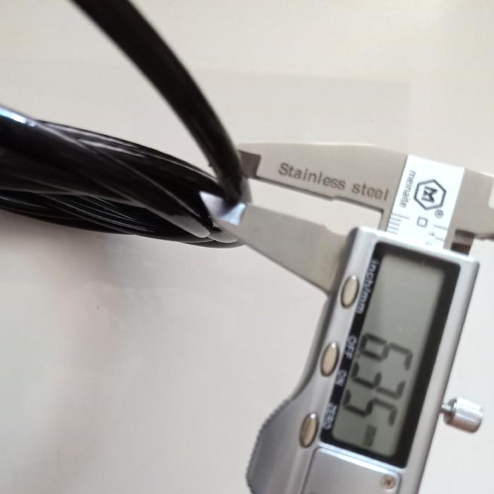 6mm Black PU Coated（6.35mm）7*19 Gym Cable Wire Rope #5053