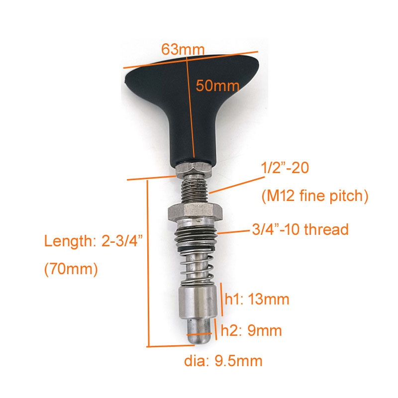 3/4"-10 Coarse Thread Locking Pin Adjustment selector Pin #7765