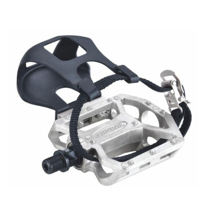 Aluminum Body Bike Pedals With Toe Clip Straps JD-308V