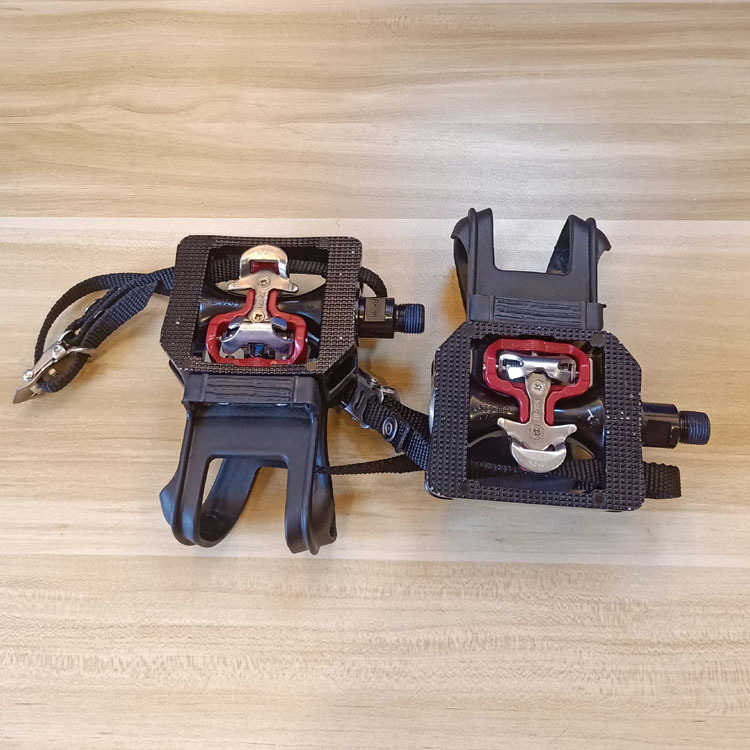 Sealed Bearing Commercial Spinning Bike Pedals with Toe Clips SPD Cleats JD-014V