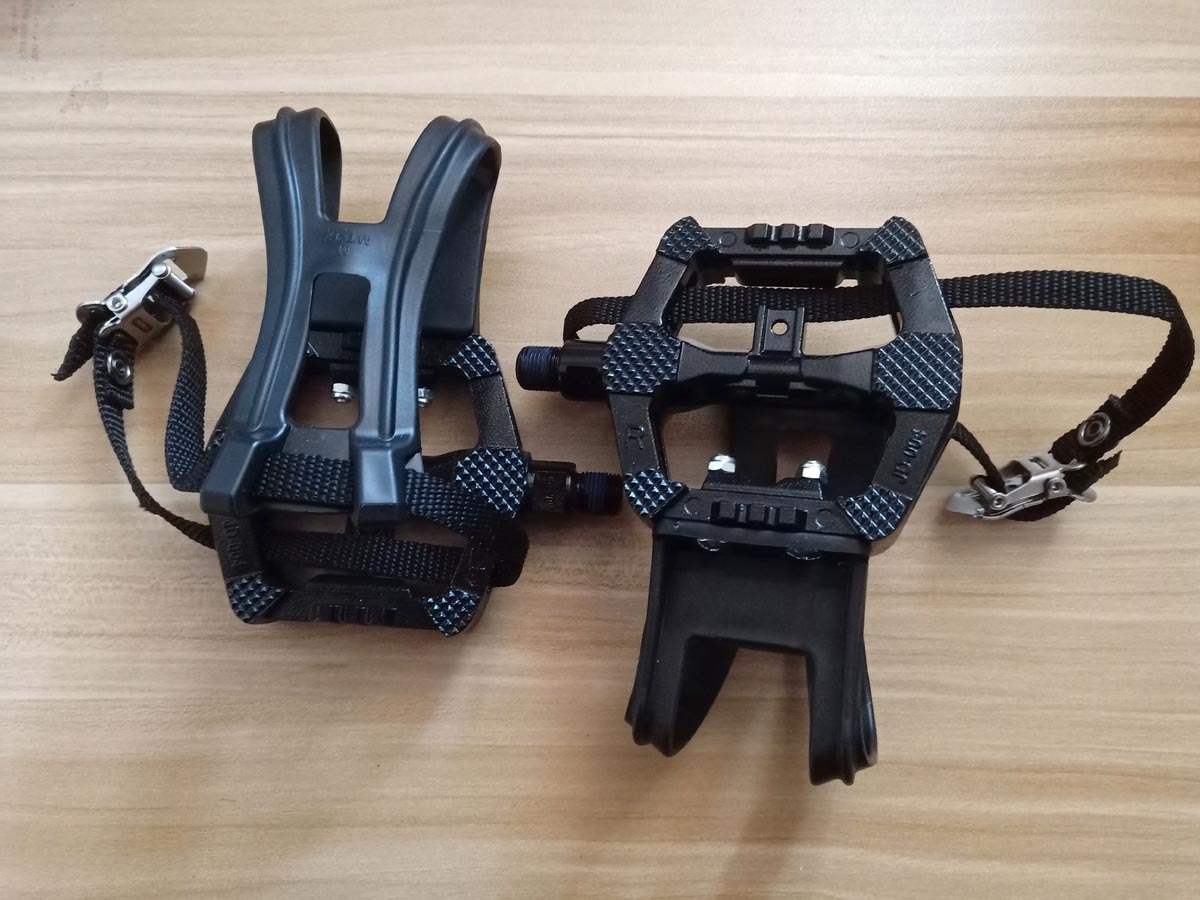 Aluminum Spining Bike Pedals With SPD Toe Clip Straps JD-004V