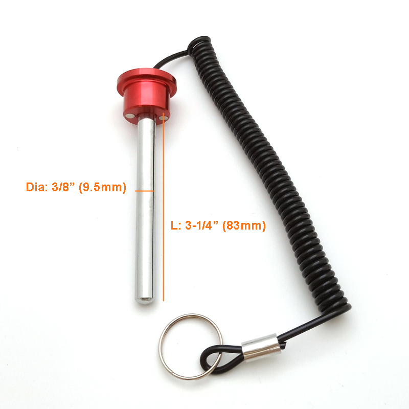 3/8" * 3-1/4"L(83mm)Alumunim Magnetic weight stack pin with lanyard #7770-083