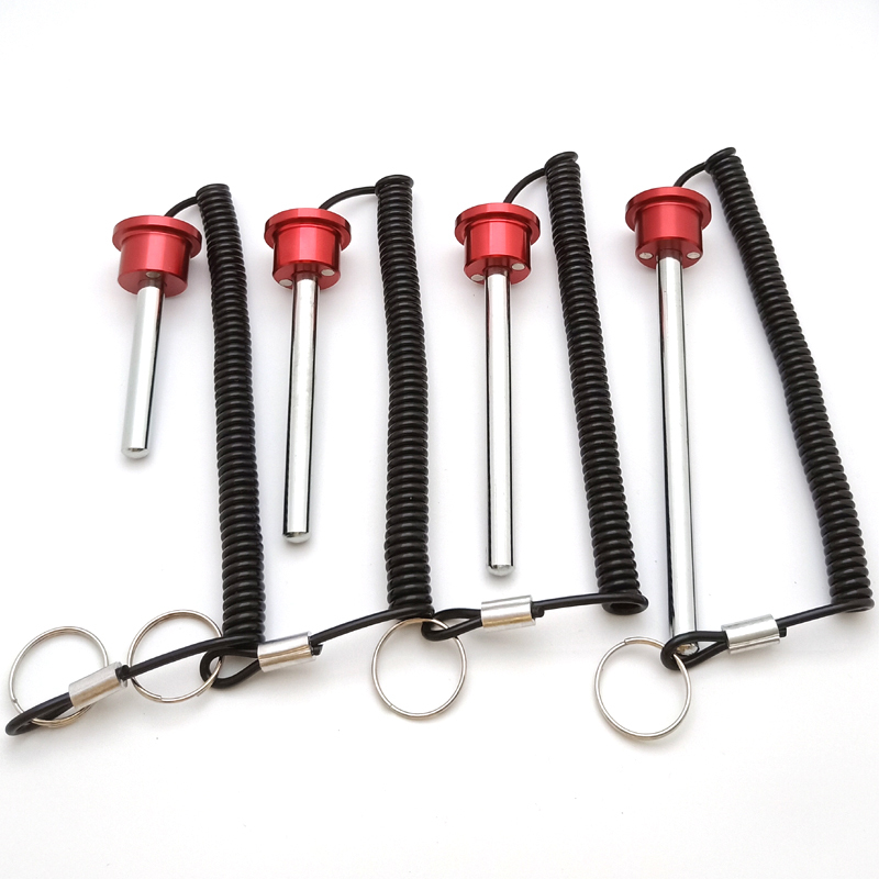 3/8" * 3-3/4"L(95mm)Alumunim Magnetic weight stack pin with lanyard #7770-095