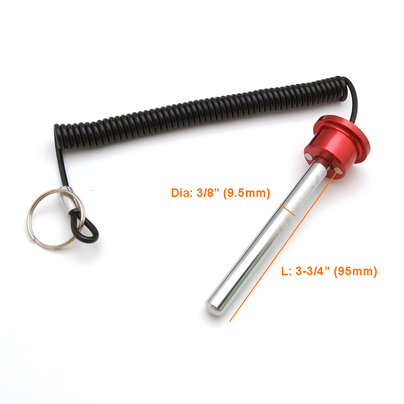 3/8" * 3-3/4"L(95mm)Alumunim Magnetic weight stack pin with lanyard #7770-095