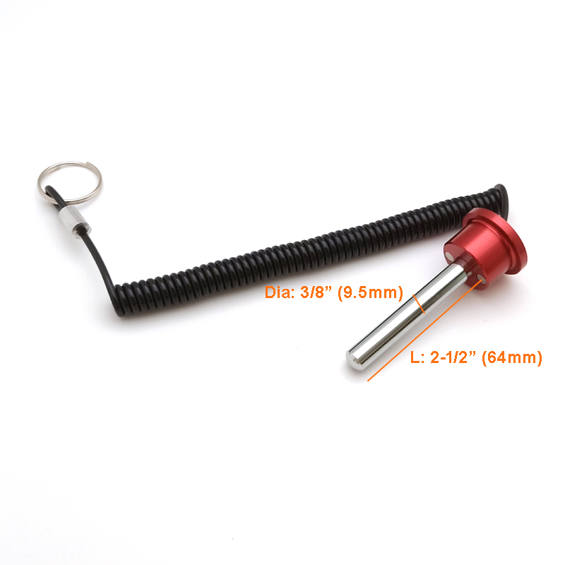 3/8" * 2-1/2"L (64mm)Alumunim Magnetic weight stack pin with lanyard #7770-064