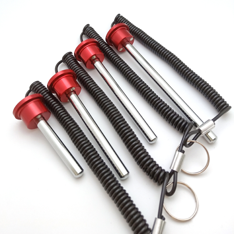 3/8" * 4-1/4"L(108mm)Alumunim Magnetic weight stack pin with lanyard  #7770-108