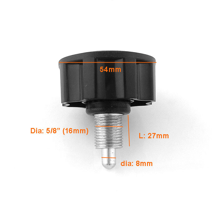 5/16" *M16 Thread Release Pop Pin Knob,Black #7682
