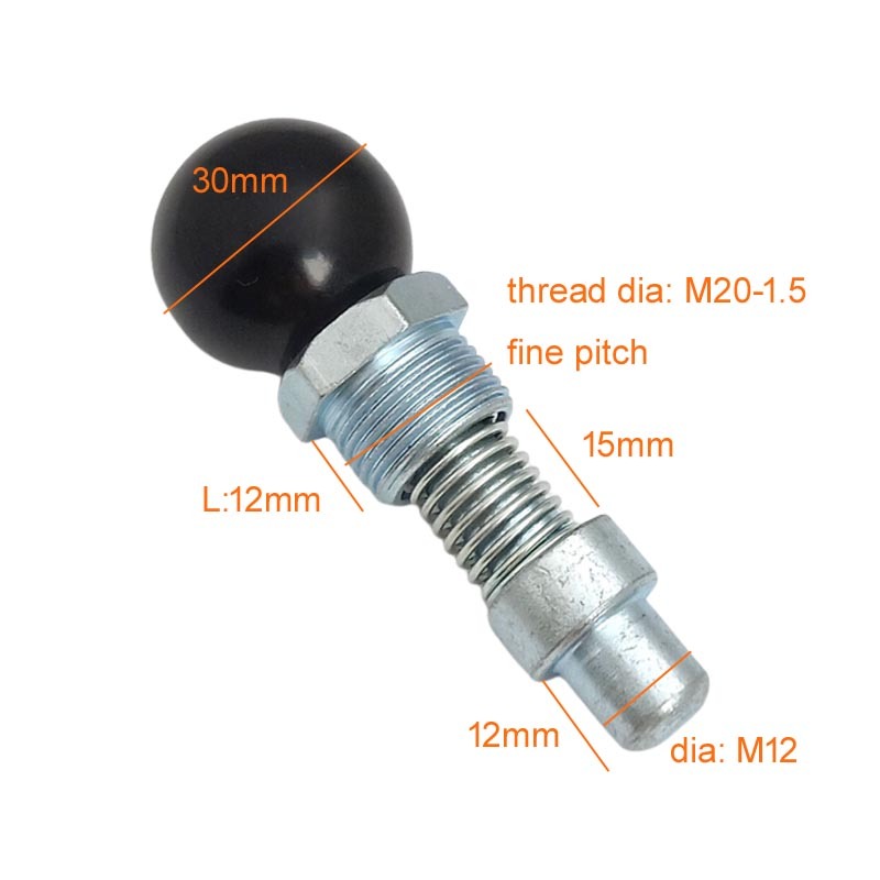 M20-1.5， Fine Thread Spring Loaded Release Pop Pin #6936