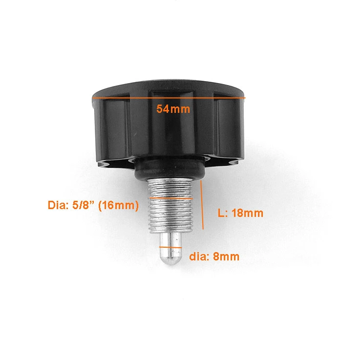 5/16" *M16 Thread Release Pop Pin Knob,Black #7682