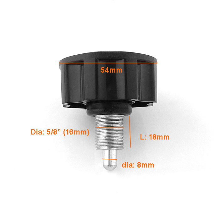 5/16" *M16 Thread Release Pop Pin Knob,Black #7682