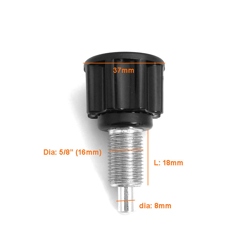 5/16" *M16 Thread Release Pop Pin Knob,Black #7670-B